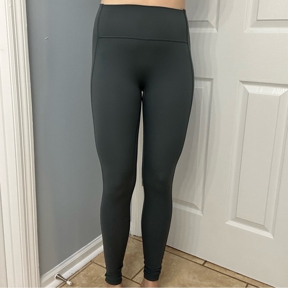 Alphalete Leggings Turquoise Blue Gray Full Length Gym Workout Size Extra Small - Picture 2 of 5